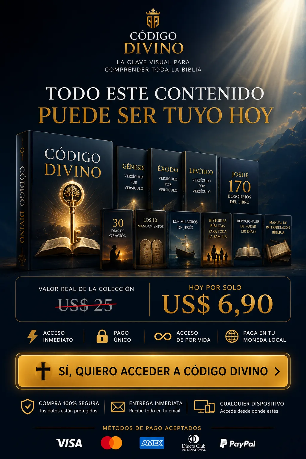 Todo este contenido puede ser tuyo hoy — Código Divino por US$ 6,90